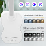 Lámpara LED Plegable con Cargador Inalámbrico Qi, 5 Niveles de Luz y 2 Puertos USB para Escritorio - imagen 3