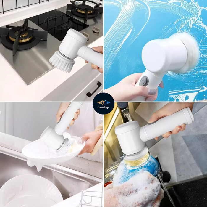 ✨ Cepillo Giratorio 5 en 1 | Limpia Cocina, Baño y Azulejos