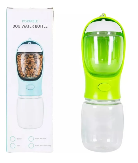 🐶 Botella Dispensadora 2 en 1 para Mascotas – Agua y Snacks 💧