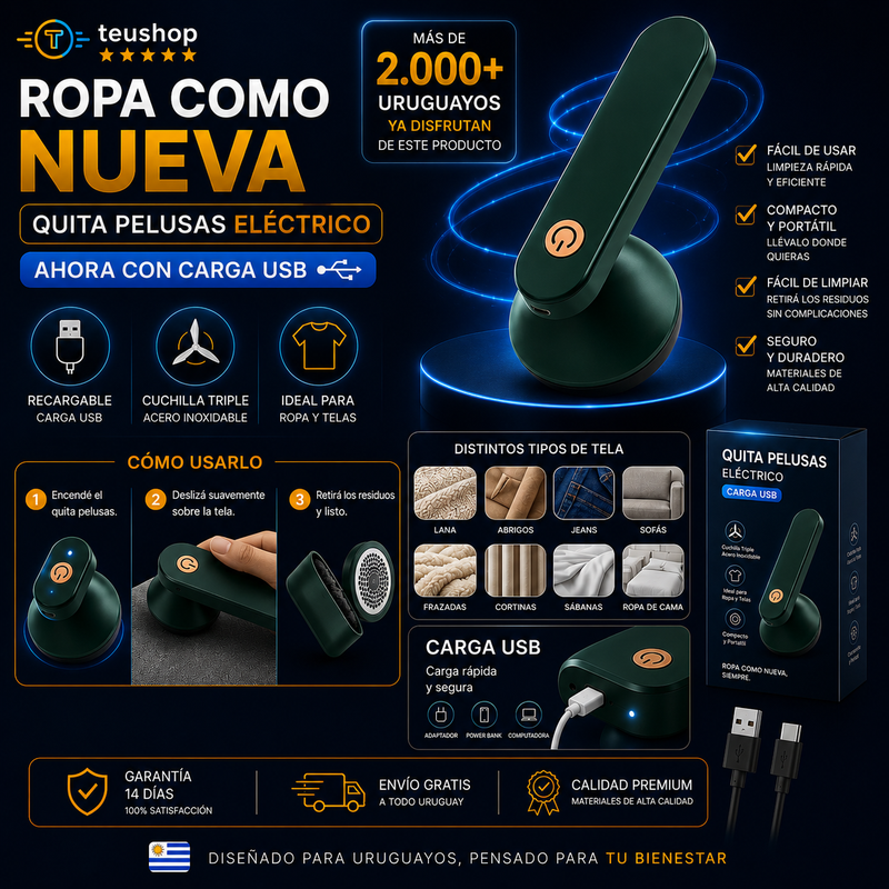 ✨ Quita Pelusas Eléctrico | Ropa y telas como nuevas 🧼