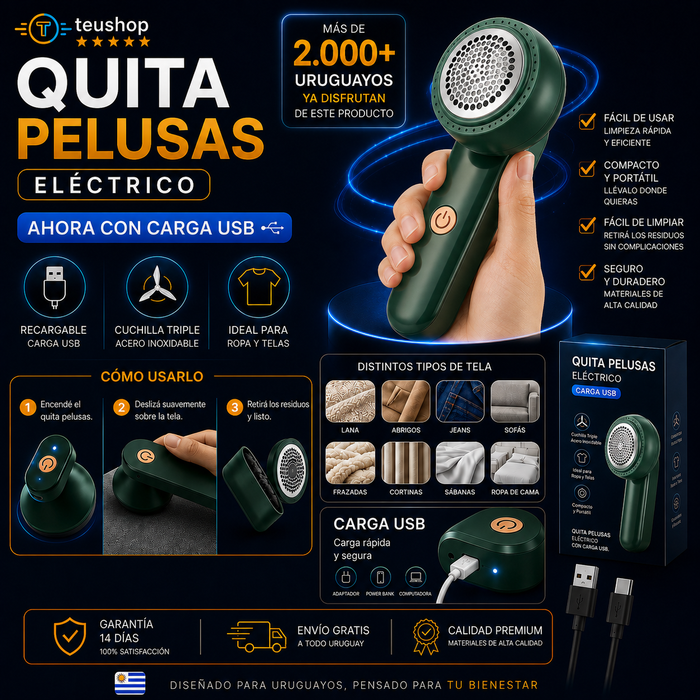 ✨ Quita Pelusas Eléctrico | Ropa y telas como nuevas 🧼