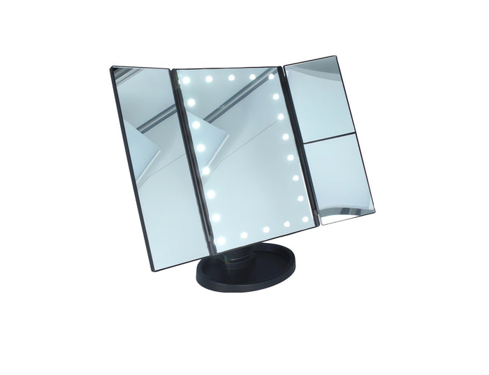 ESPEJO PLEGABLE LED TÁCTIL CON AUMENTO